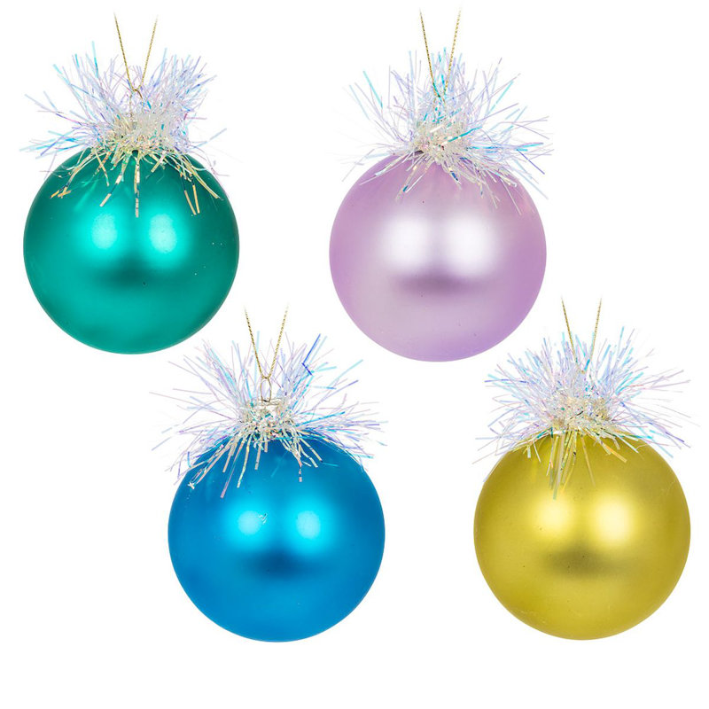 Ensemble de 4 boules de couleurs assorties avec franges