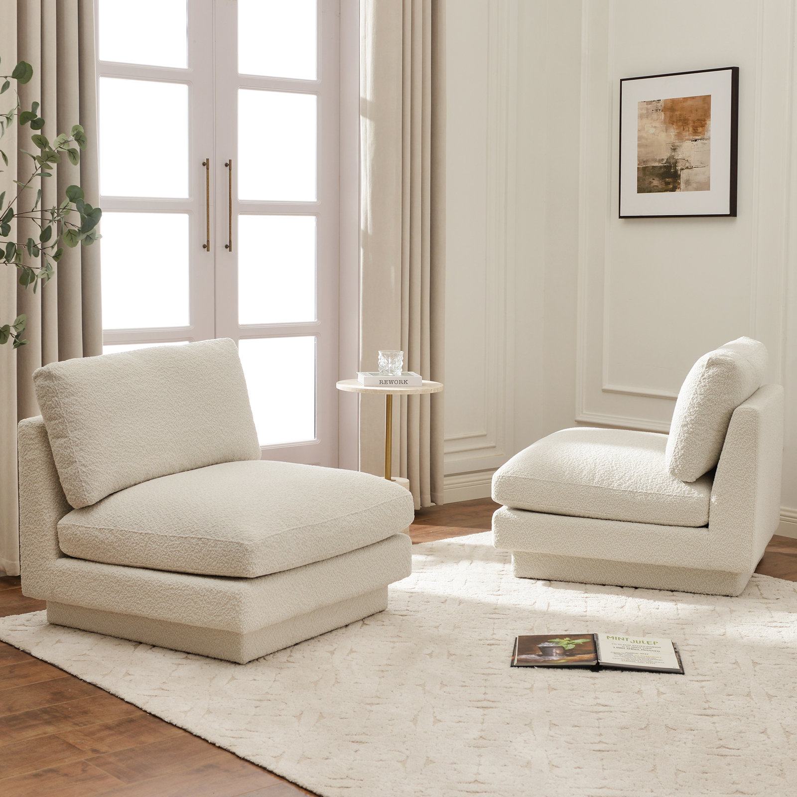 Woolf Slipper Chair, Cream