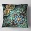 Fractale fleurs bleu foncé orange - coussin imprimé floral-30423730-30423727