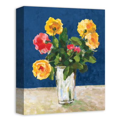 Reproduction d’art sur toile colorée colorée sur fond bleu