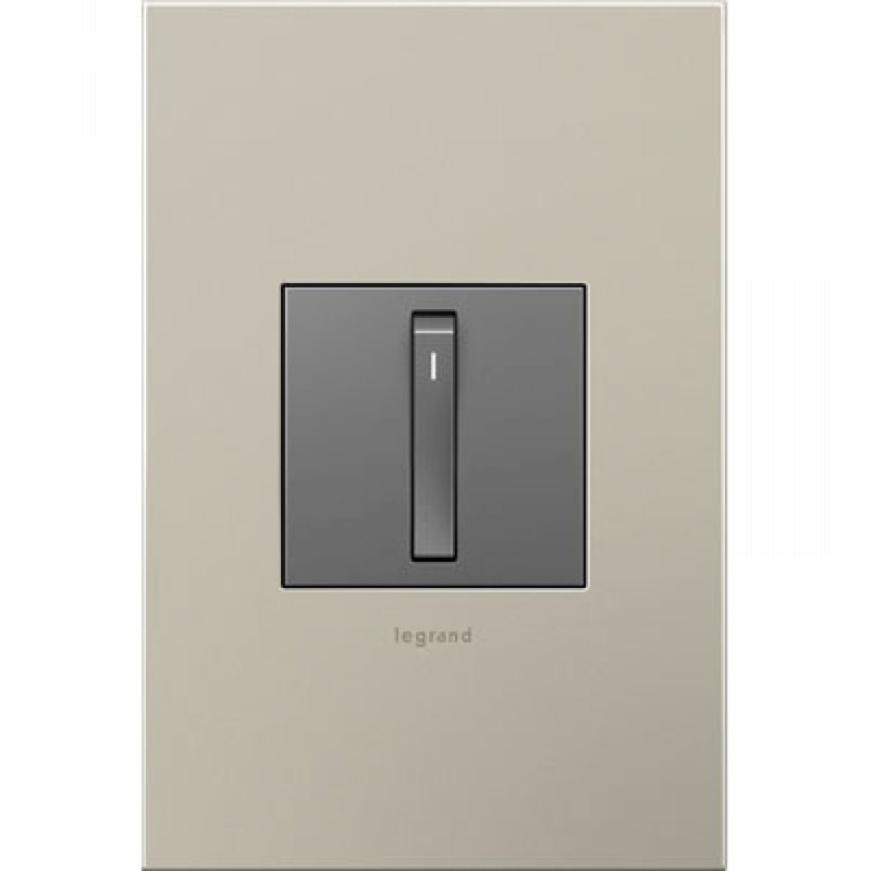 Legrand Adorne, Toggle 3 Way & Single Pole Light Switch, Magnesium, ASWR1532M4