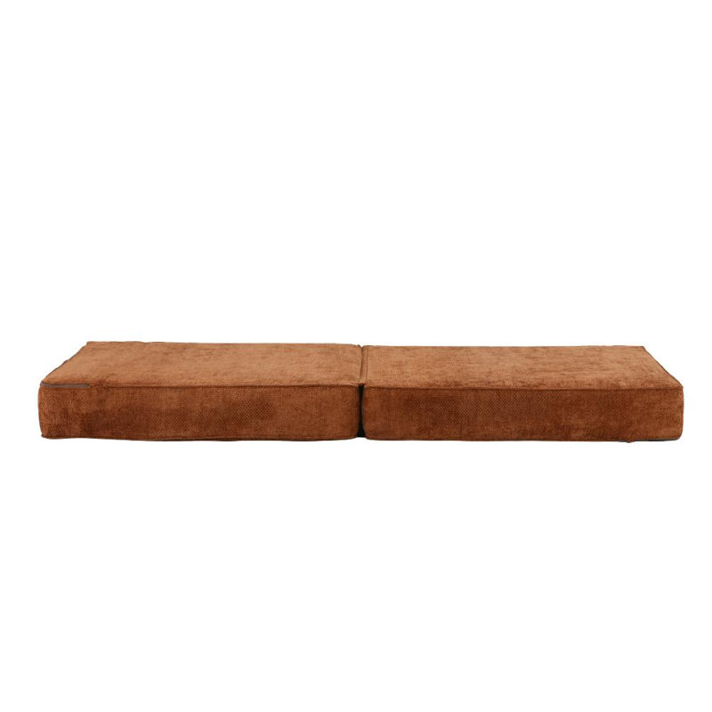 80cm Wide Velvet Rectangle Standard Ottoman, Orange