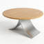 Table basse ronde en bois massif de 31,5 pouces fabriquée à la main avec structure en métal de style cerisier