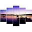 Violet Sunset Bridge - 5 Piece No Frame Print on Canvas-649604467