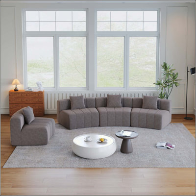 Canapé modulaire courbé Chenille