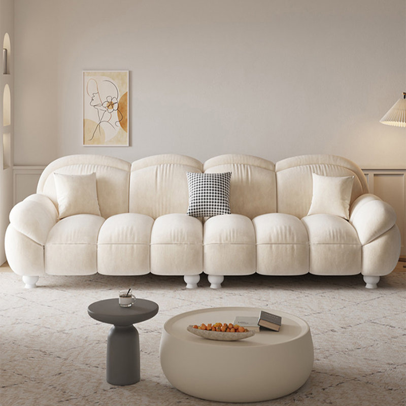 Coussin modulaire beige en polyester, H 34,65 po x l 94,49 po x P 37,4 po, Beige