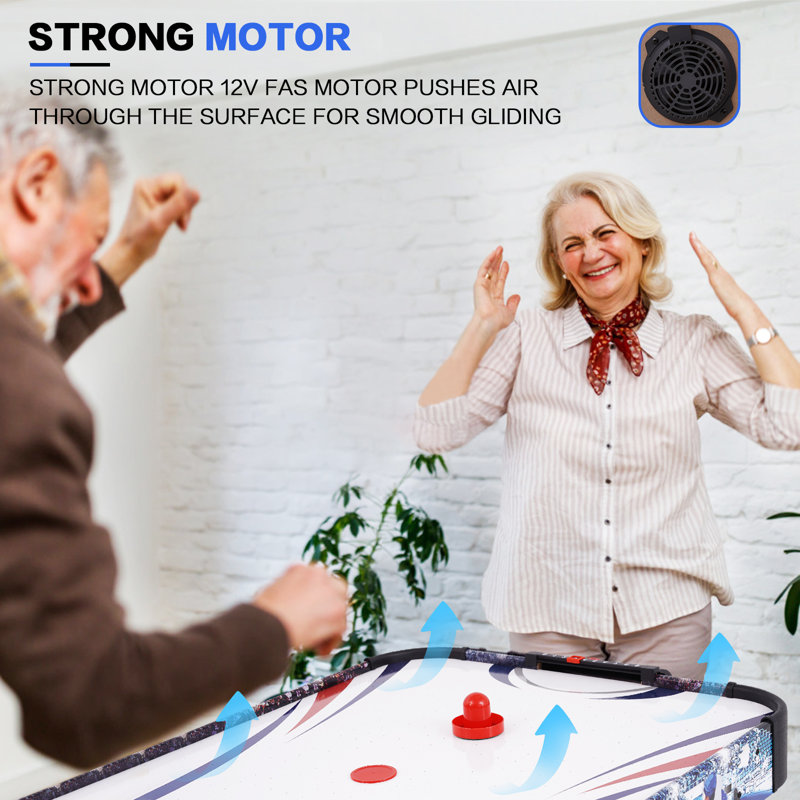 Raychee 48in Air Hockey Game Table With Stronger Motor, Digital Led Scoreboard
