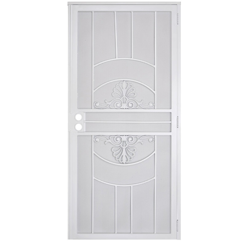 Porte moustiquaire de sécurité en acier Grisham Deluxe, Blanc, H 80 po x l 36 po