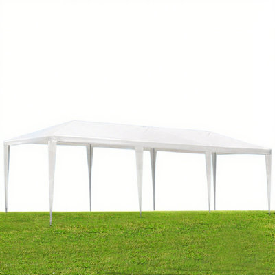 Tente spacieuse à baldaquin de 10 pi x 30 pi avec structure en métal durable, parfaite pour les mariages et les événements