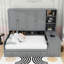 Lit de jour en bois avec bureau intégré, tablettes, armoire et tiroirs-1255376524-1255376526