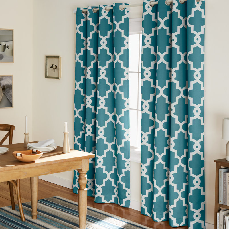 Neida Room Darkening Curtain Pair, Teal, 52" W x 84" L