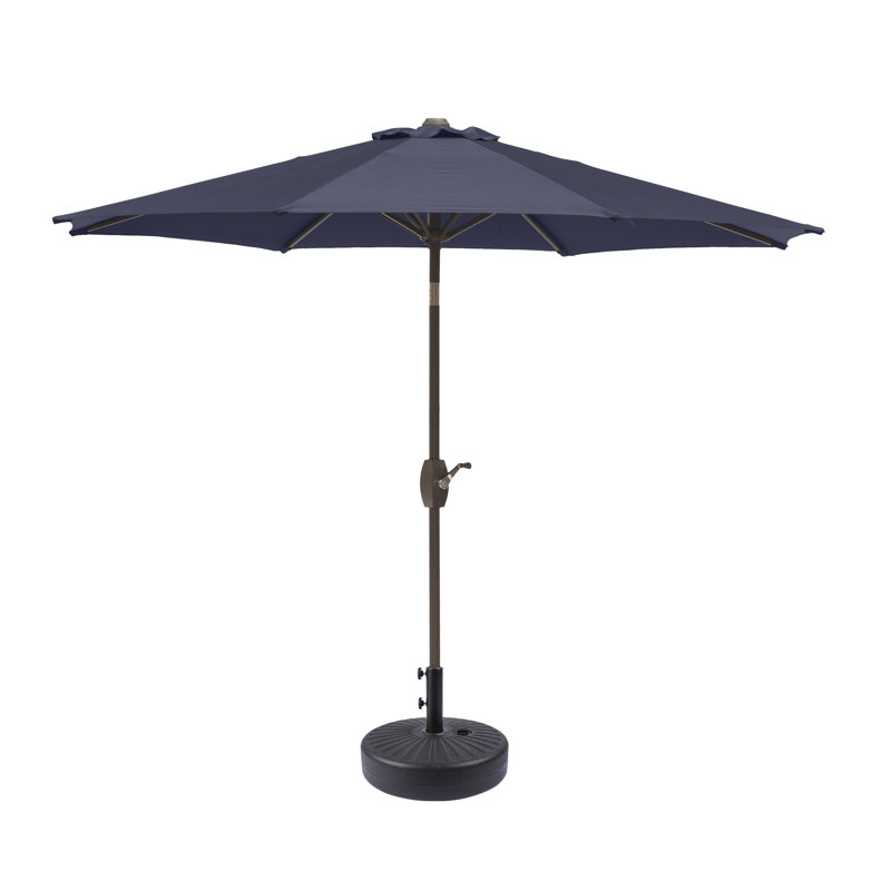 Pierpoint 108'' Market Umbrella, Black, Navy Blue