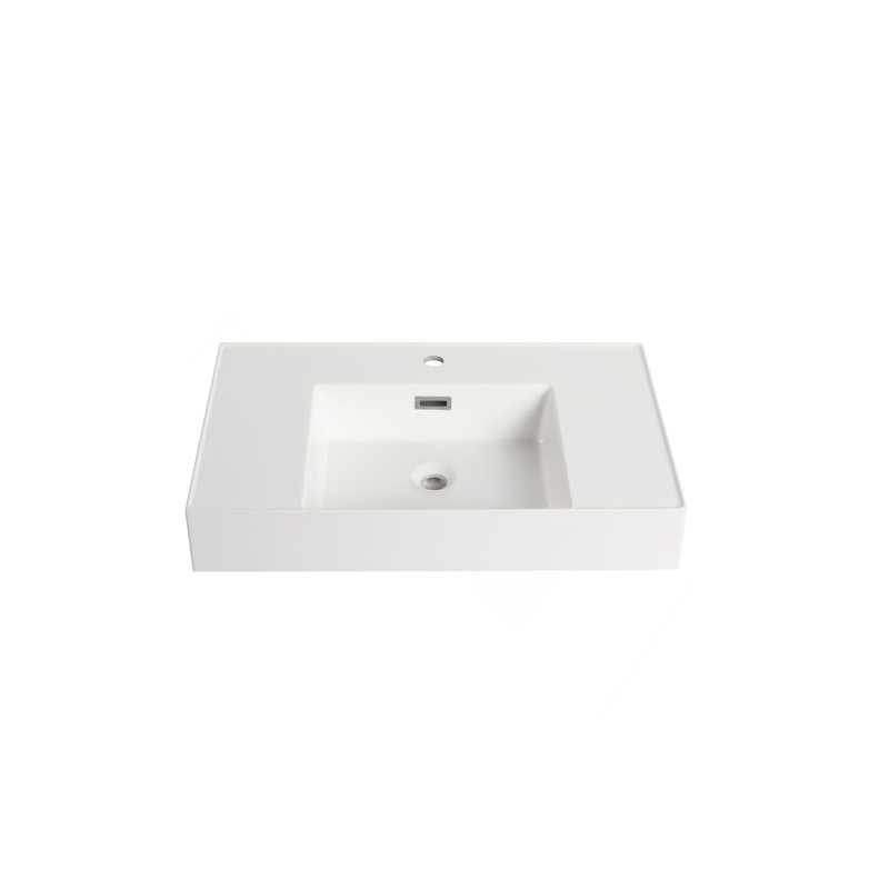 30 Inc Resin Basin For Bathroom Vanity, Vanity Top Only, 30"