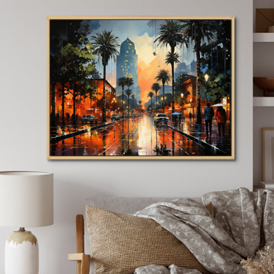 «Palm Trees Urban Miami I», reproduction sur toile