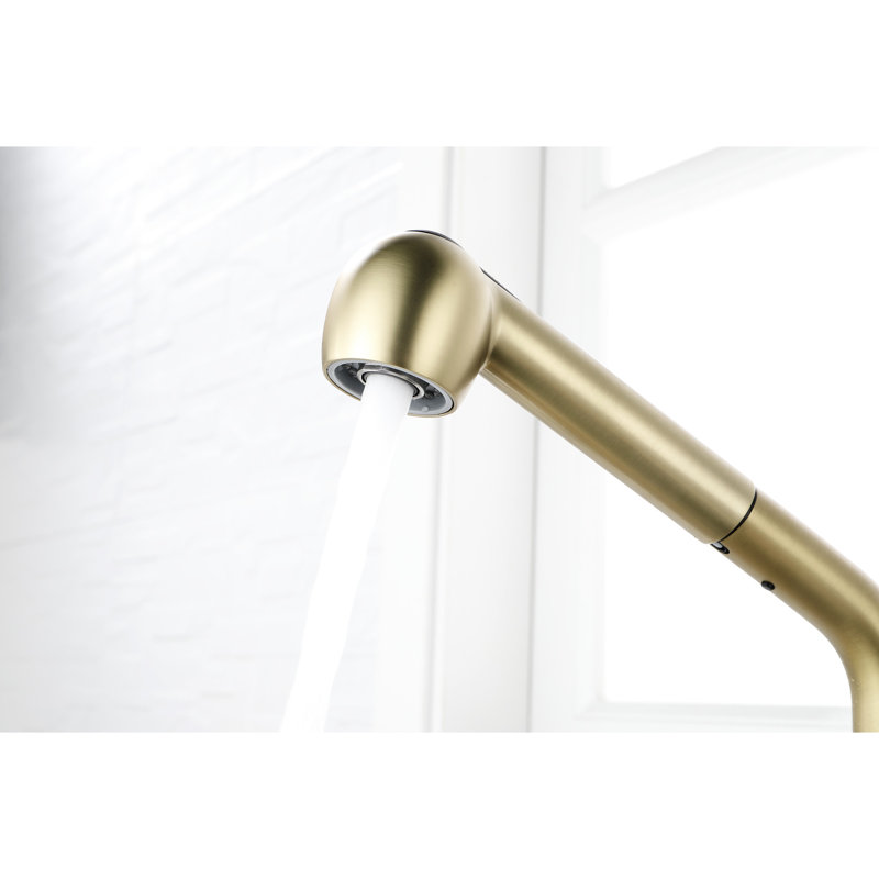 Spot Gold Stainless Steel Utility Sink Faucet With Single Pull-Out And Dual Spray, 360 Rotating Nozzle, Rust Surface, Convenient For Daily Watering Spray Function In Laundry, High Nozzle Rotation,
