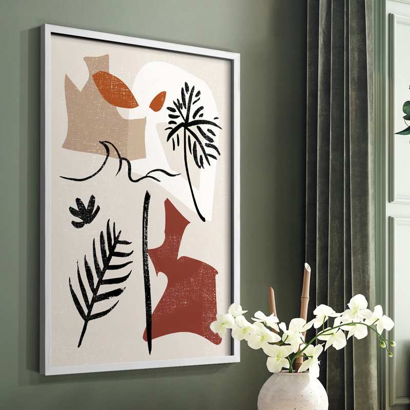 «Soft Palms VI», reproduction encadrée - bois massif, Blanc, H 14 po x l 11 po