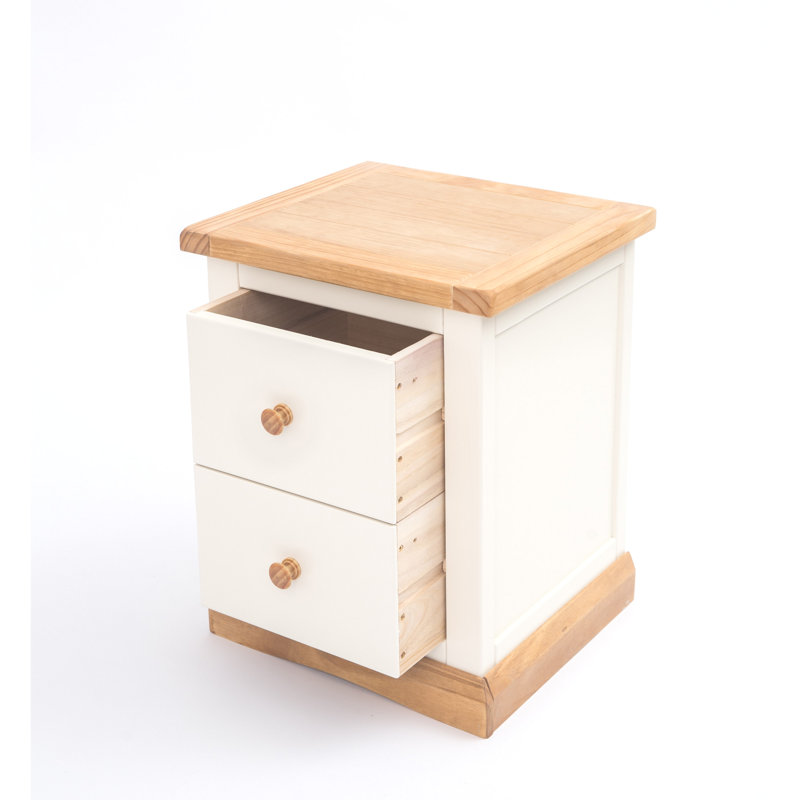 45 cm W Bedside Table, White