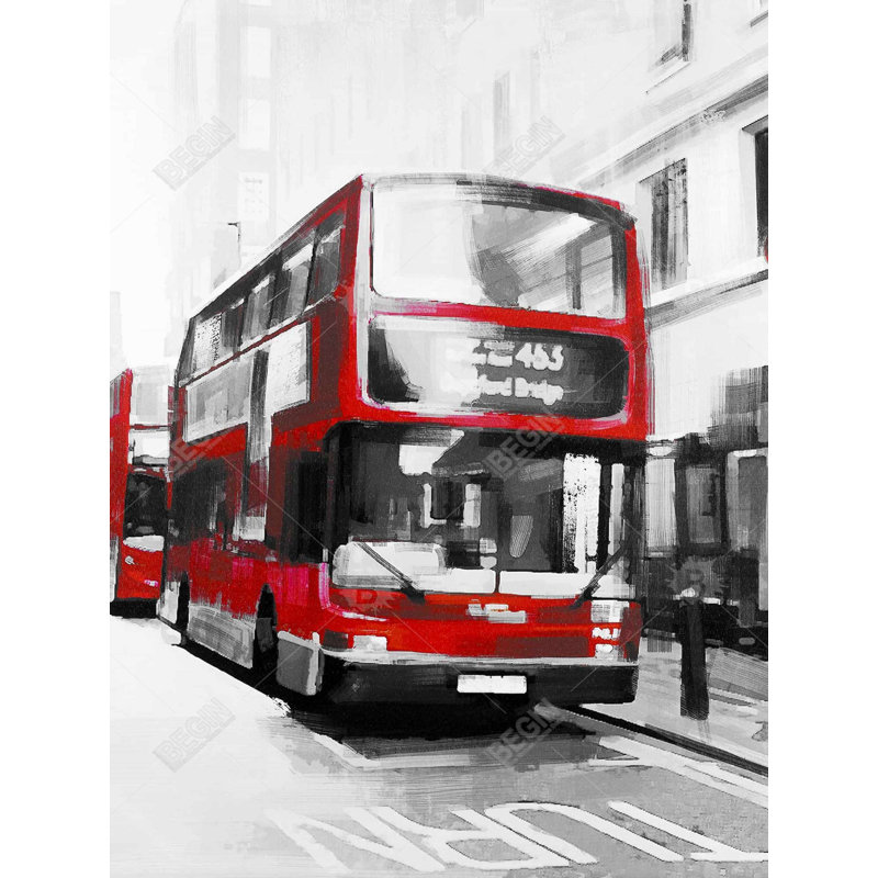 Red bus londoner Bath Mat with Non-Slip Backing - Quick Dry Memory Foam Bathroom Rug - Absorbent - Modern Plush Spa-Style - Machine Washable