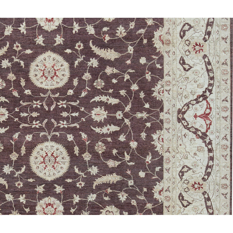 Tapis brun de haute qualité noué à la main