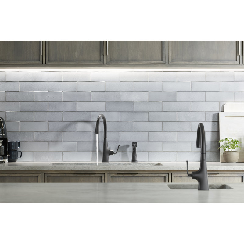Graze Kitchen Sink Swing Spout Faucet With Sidespray, Matte Black