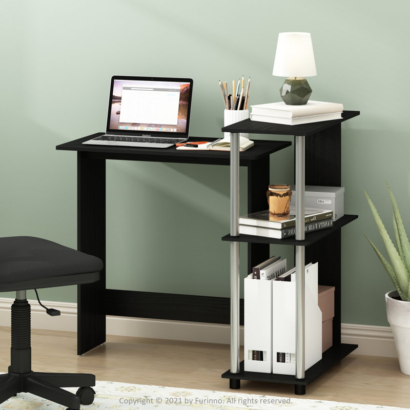 Anselmo Corner Writing Desk, Americano/Chrome