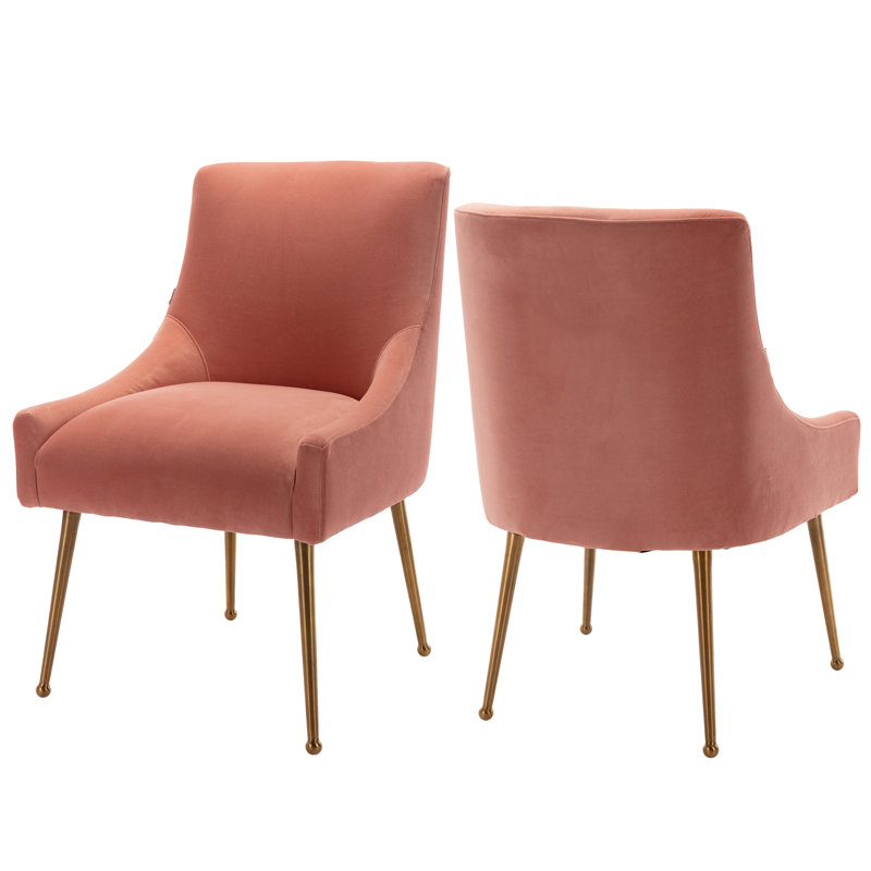Johileny Velvet Side Chair, Pink