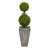Double Boxwood Topiary Artificial Tree in Cement Planter