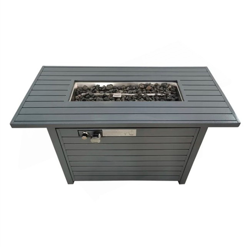 Table de foyer d'extérieur avec couvercle 25 H x 42 W, Gris clair