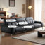 Canapé modulaire noir en similicuir-128983265