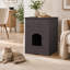 Meuble à litière caché avec tiroir coulissant, armoire de toilette pour chat et table d'appoint, blanc-710537977