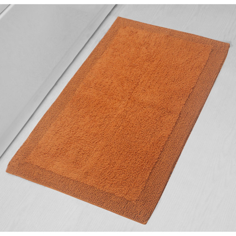 Tapis de bain réversible de couleur unie BRUSS, Terre cuite, L 24 po x L 40 po