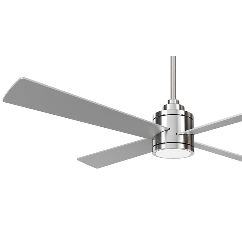 Minka Aire Falco - 54" Ceiling Fan W/Light Kit, Brushed Nickel/Silver, Brushed Nickel/Silver, Brushed Nickel/Silver