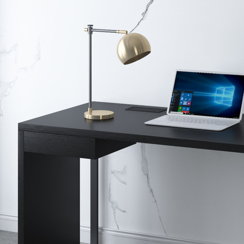 Bureau noir élégant et minimaliste, 29.52" H x 62.99" W x 23.62" D