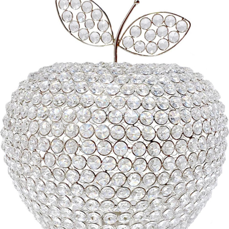 Cutright 14" Silver Faux Crystal Apple Sculpture