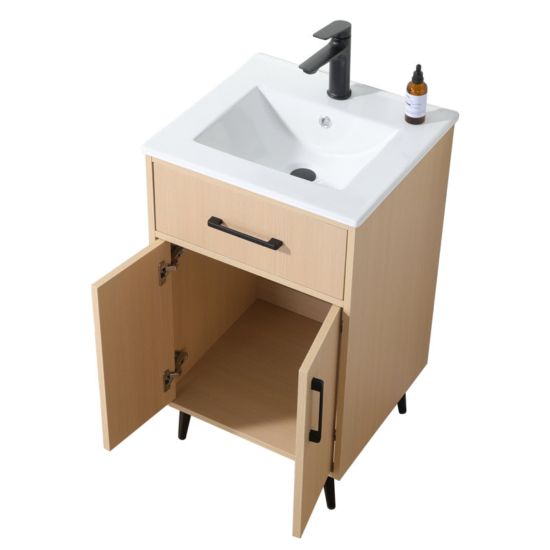 20'' Light Oak Modern Free-Standing Single Bathroom Vanity Set
