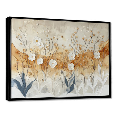«Chaya Soft Creame Morning Glory Flowers Field II - Morning Glory», art mural sur toile