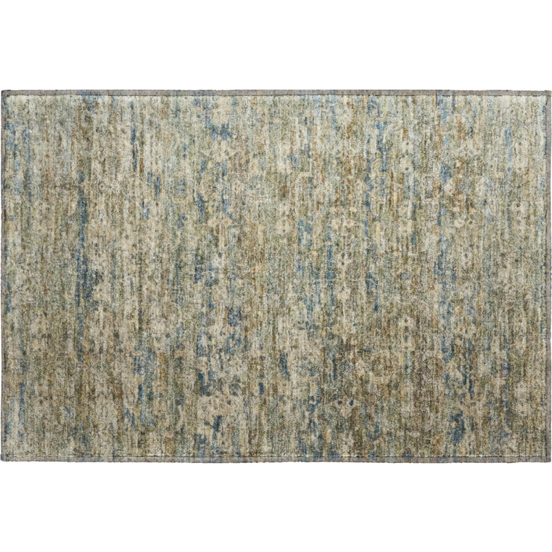 Premium Machine Washable Mayfield AMF2324 Ikat Rug, 1'8" x 2'6", Aloe