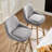 Swivel Upholstered 26.8'' Linen Counter Stool With Solid Wood Frame-1044971557