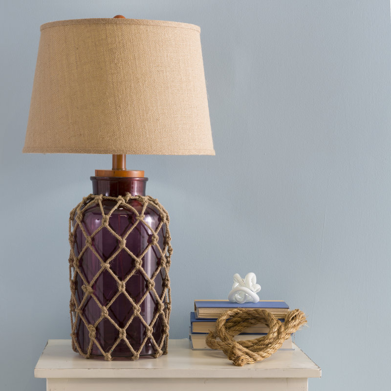 Seeneytown Glass Table Lamp, Eggplant