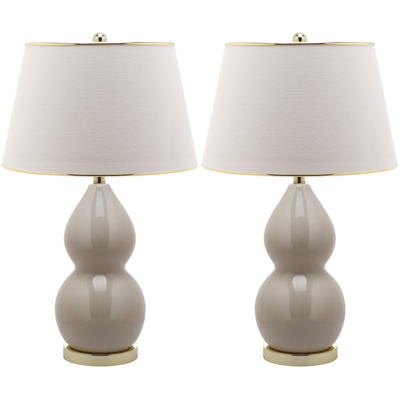 Ceramic Table Lamp, Light Gray