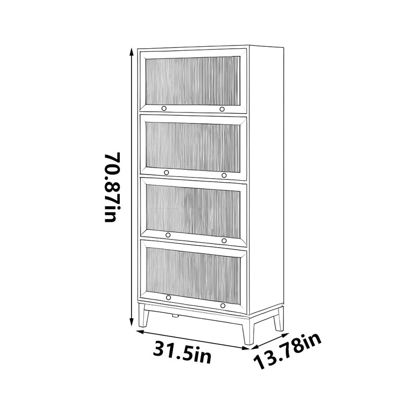Bibliothèque de rangement à plusieurs niveaux, H 70,87 po x l 31,5 po x P 13,78 po 