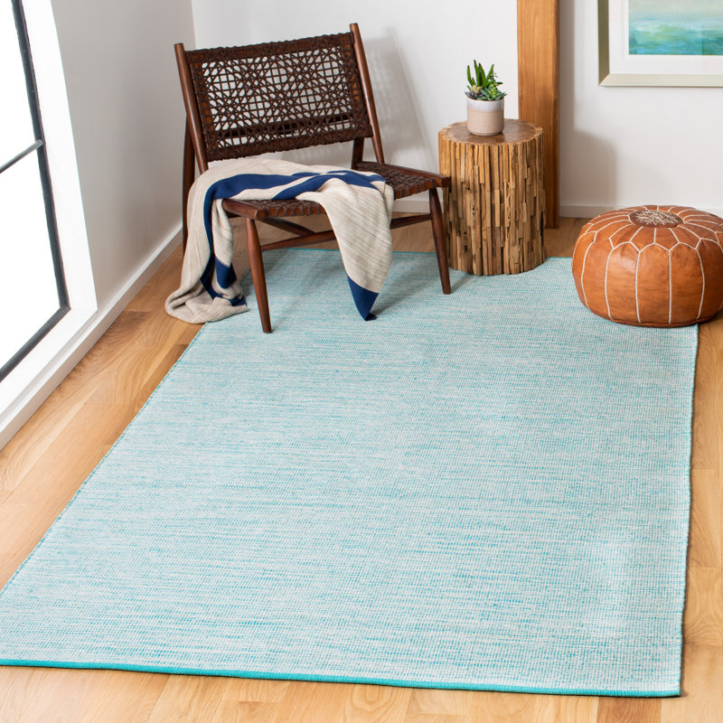 Leonardo Flat Weave Cotton Solid Color Rug, Rectangle 8' x 10'