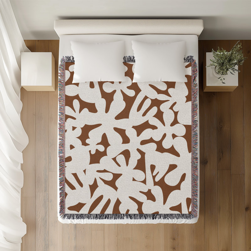 Jeté en coton Sheri, 50 x 70, Brun rouille