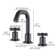 Uomo 8” Widespread Cross Handle 3-Hole Bathroom Faucet In Matte Black