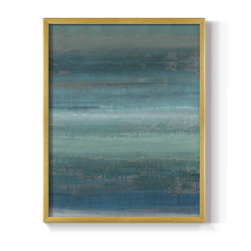 Étoiles et rivages II, reproduction encadrée - bois massif, Or, H 28 po x l 22 po