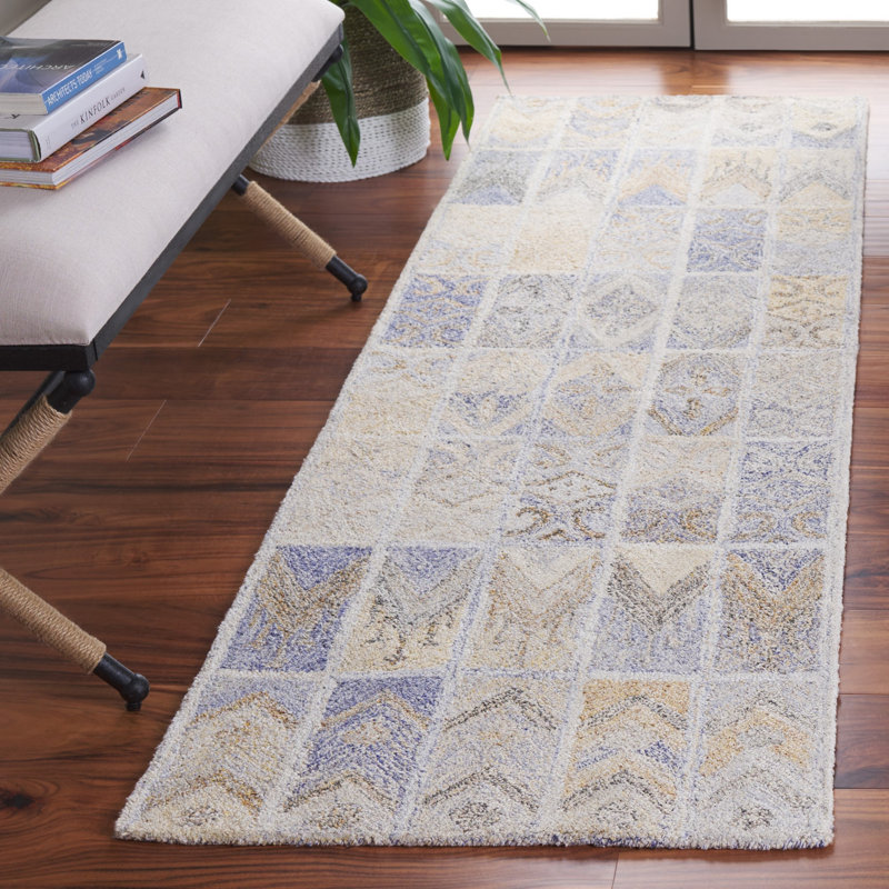 Tapis géométrique touffeté à la main Melica, Tapis de couloir 2 pi 3 po x 8 pi