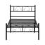 Adrina Minimalist Black Metal Bed Frame With Heart Scroll Design-1450832894