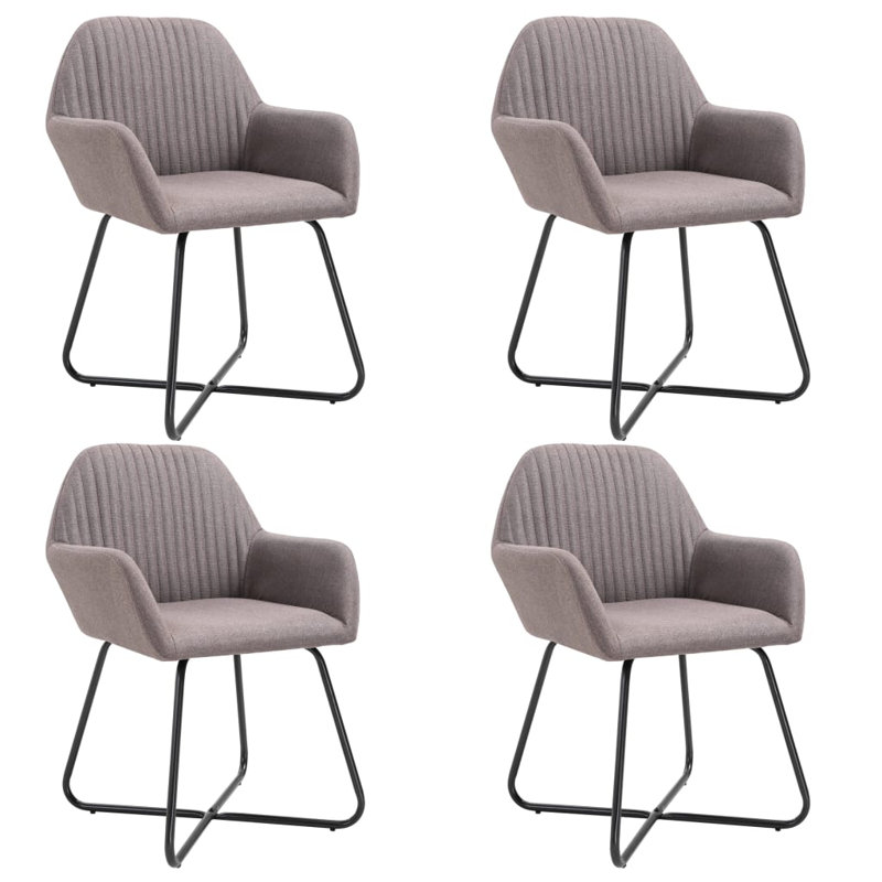 Dining Chairs Upholstered Chair with Metal Legs for Living Room, Taupe, 2