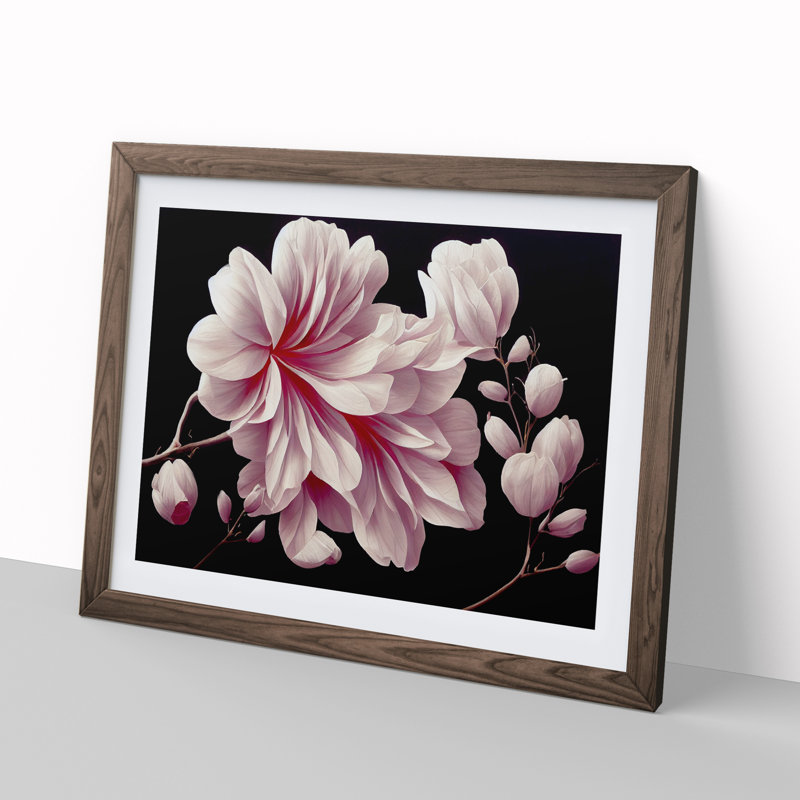 Amazing Flowers - Framed Print, 25cm H x 34cm W x 2cm D, Walnut