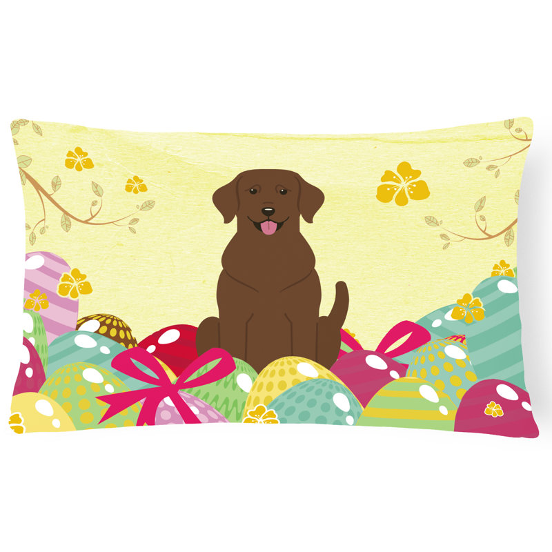 Easter Eggs Outdoor Throw Pillow